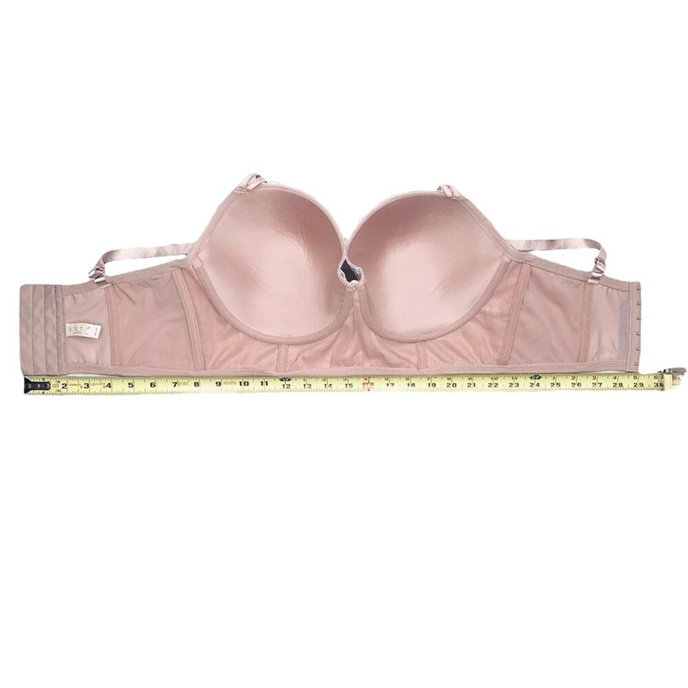 Parfait Affinitas Danielle Satin Lace Longline Bra 38DDD Pink Rose Coquette - Picture 9 of 13